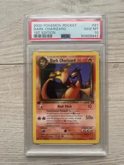 2000 Pokemon Rocket Dark Charizard 1st edition PSA 10 - Image 1