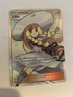 Lillie Ultra Rare Full Art Holo 147/149 SM Base Set Trainer Pokemon TCG Card - Image 1