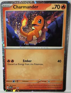 Pokemon Charmander Fart Swirl 🌀 Cosmo Holo 047 Black Star Promo Rare 151 Promo - Image 3