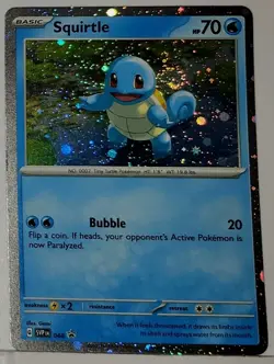 Pokemon Squirtle Perfect Fart Swirls 🌀 Cosmo Holo 048 Black Star Promo Rare 151 - Image 1