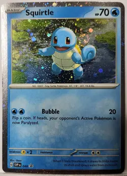 Pokemon Squirtle Perfect Fart Swirls 🌀 Cosmo Holo 048 Black Star Promo Rare 151 - Image 2