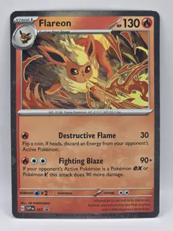 Pokemon TCG Flareon SVP 167 Black Star Promo Cosmos Holo 🍥FART SWIRL 🍥 - Image 1