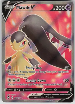 Pokemon TCG Mawile V (Full Art) Ultra Rare SWSH12: Silver Tempest 178/195 - Image 1