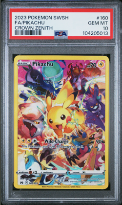 Pokemon PSA 10 Pikachu Crown Zenith Secret Rare 160/159 GEM Alt Full Art SWSH 23 - Image 1