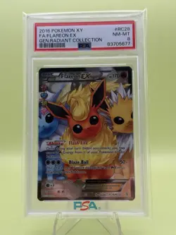 2016 Pokemon XY Generations 20th Flareon EX Radiant Collection RC28/RC32 PSA 8 - Image 1