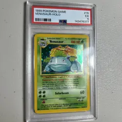 1999 Pokemon TCG Venusaur Holo Base Set Unlimited 15/102 PSA 5 - Image 2