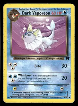 Pokemon TCG Team Rocket #45/82 Dark Vaporeon DMG - Image 1
