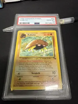 Pokemon Fossil 1999 Kabuto 50/62 PSA 10 Gem Mint - Image 1