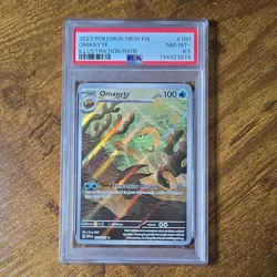 Pokemon Omanyte Illustration Rare Holo 180/165 Scarlet & Violet 151 PSA 8.5 - Image 1