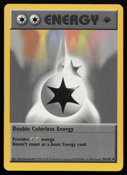 Pokemon TCG Double Colorless Energy 96/102 Base Set Shadowless 1st Edition MP - Image 1