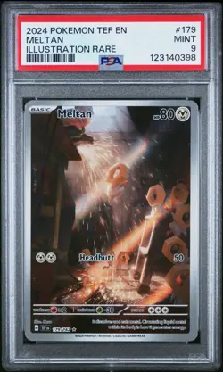 2024 POKEMON TEF EN-TEMPORAL FORCES ILLUSTRATION RARE #179 MELTAN PSA 9 - Image 1