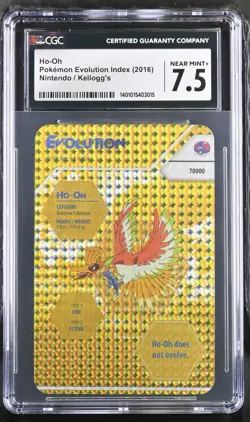 2016 Pokemon Evolution Index Ho-Oh Goldfractor – CGC 7.5 – Kellogg’s Promo - Image 1