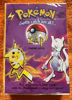 1999 Pokemon Zap! Base Set Theme Deck, Holo Mewtwo, New Factory Sealed Unopened - Image 1