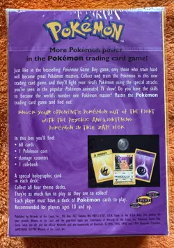1999 Pokemon Zap! Base Set Theme Deck, Holo Mewtwo, New Factory Sealed Unopened - Image 2