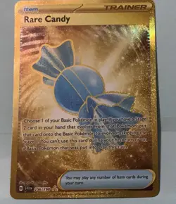Pokemon TCG Gold Trainer Scarlet & Violet Rare Candy 256/1982023 Secret Rare - Image 1