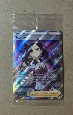 2021 Pokemon Marnie Trainer Holo Black Star Promo SWSH121 Sealed - Image 1