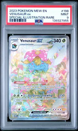 2023 POKEMON MEW EN-151 VENUSAUR EX SPECIAL ILLUSTRATION RARE #198 PSA 9 - Image 1
