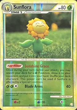 Sunflora 31/123 Rare HeartGold & SoulSilver Pokemon Reverse Holo Lightly Played - Image 1