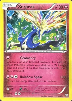 Xerneas 96/146 Rare Cracked Ice Holo XY Pokemon Lightly Played - Image 1