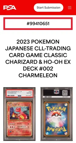 2023 POKEMON CLASSIC CHARIZARD & HO-OH EX DECK #002 CHARMELEON PSA 10 - Image 1
