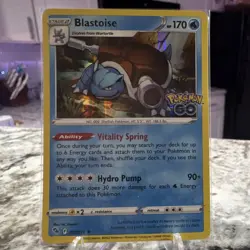 Pokemon TCG Blastoise Pokemon GO 017/078 Holo Rare Stage 2 170 HP English - Image 1