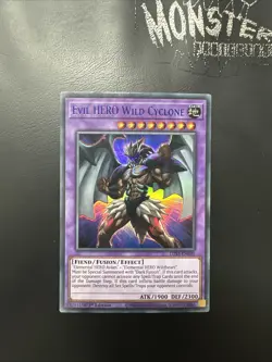 YUGIOH EVIL HERO WILD CYCLONE BLUE ULTRA RARE LDS3-EN030 1ST EDITION - Image 1
