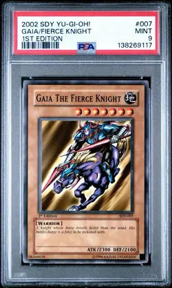 Yu-Gi-Oh! Gaia The Fierce Knight SDY-007 1st ED 2002 PSA 9 Mint - Image 1