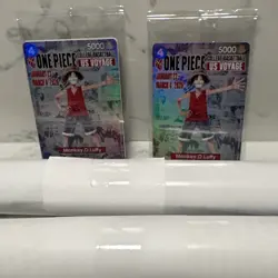 One Piece Monkey D. Luffy US Voyage Foil Promo 2 Card Lot Bandai Namco - Image 3