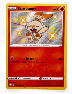Scorbunny Shiny SV015/SV122 Shining Fates Pokemon Card 2021 LP - Image 1