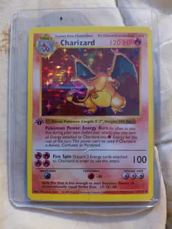 Pokemon TCG Base Set 1st Edition Charizard Holo Rare Card 4/102 Vintage - Image 1
