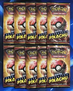 Pokemon TCG Detective Pikachu 2 Card Booster Pack Sealed Lot X10 Promo Nm M - Image 1