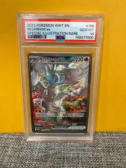 Pokemon 2025 WHT en Reshiram EX Special Illustration Rare Card PSA 10 - Image 1