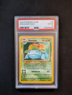 Venusaur 1999 Pokemon TCG Base Set Holo Rare PSA 4 Card 15/102 - Image 1