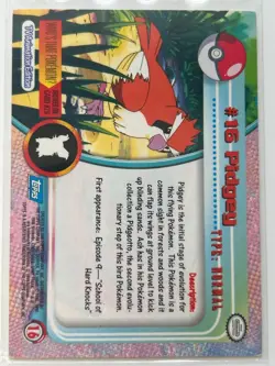 Pidgey Topps Series 1 TV Animation Edition 16 Pokemon Card Normal Type NM - Image 2