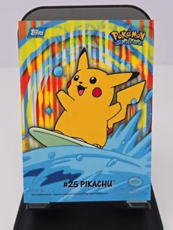 Pokemon Surfing Pikachu 25 8 of 10 Animation Series 2 Card Topps 2000 LP-NM - Image 1