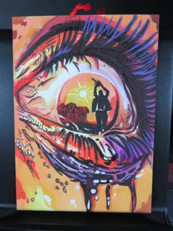 Texas Chainsaw Massacre Hand Drawn 1/1 Auto Sketch Art Card Studio Blacklight - Image 2