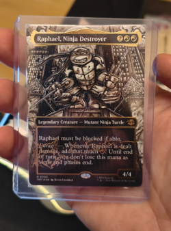 Raphael, ninja destroyer, mtg, tmnt, headliner, gold foil, singnature, near mint - Image 1