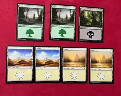 Land Lot Forest 2, Plains 4, Swamp 1 - Khans Of Tarkir KTK Magic Gathering MTG - Image 1