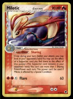 2006 EX - Dragon Frontiers Milotic Stage 1/Rare Holo #5 - Image 1