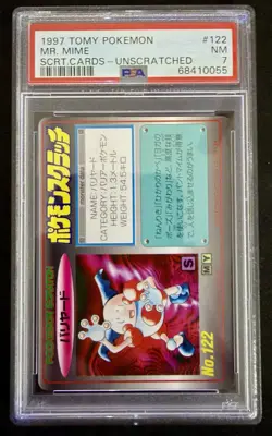 Pokemon Japanese Scratch Unscratched Mr Mime 1997 Tomy Card PSA 7 - Image 1