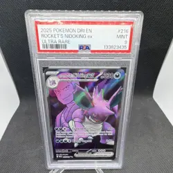Pokemon Team Rocket's Nidoking ex Ultra Rare EX Holo 216/182 PSA 9 - Image 1