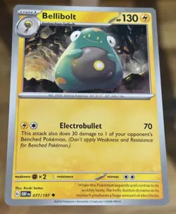 Bellibolt 077/197 Obsidian Flames Regular Pokemon Card Buy 2 Get 1 Free - Image 1