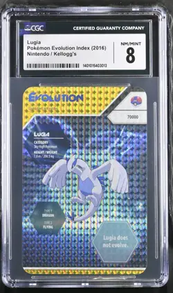 2016 Pokemon Evolution Index Lugia Goldfractor – CGC 8 – Kellogg’s Promo - Image 1