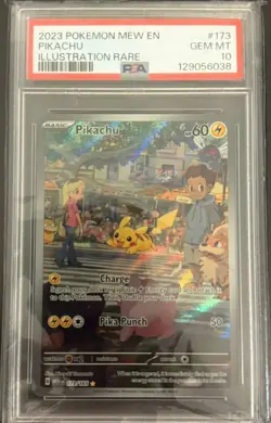 2023 Pokemon MEW EN-151 ILLUSTRATION RARE #173 PIKACHU PSA 10 - Image 1