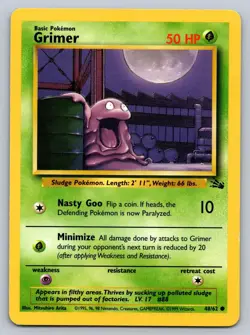 Grimer 48/62 Common Fossil Pokemon Unlimited Lightly Played - Image 1