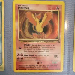 Pokemon Moltres 12/62 Fossil Holo Holo Rare Unlimited Basic 70 HP 1999 - Image 1
