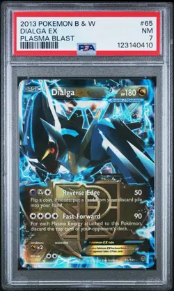 Dialga EX Foil Graded #65 PSA 7 Black & White Pokemon Plasma Blast 2013 - Image 1