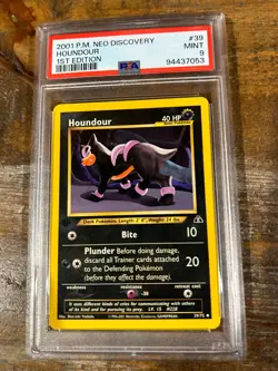 Pokemon 2001 Neo Discovery 1ST Edition HOUNDOUR #39 PSA 9 RARE - Image 1
