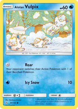 Pokemon TCG - Alolan Vulpix 30/156 Sun and Moon-Ultra Prism Regular - LP - Image 1