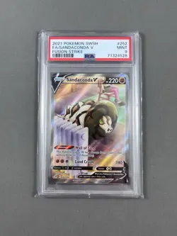 2021 Pokemon SWSH Sandaconda V Full Art Alt Fusion Strike 252/264 PSA 9 Mint - Image 1